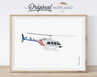 Helicopter Nursery Art, Transportation Print (Digital File)