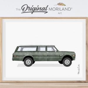 Dark Green Vintage Car Print, Printable, Car Print Boys Room, Classic Car Prints, Boy Nursery Decor, Car Prints for Boys Room | MORILAND®
