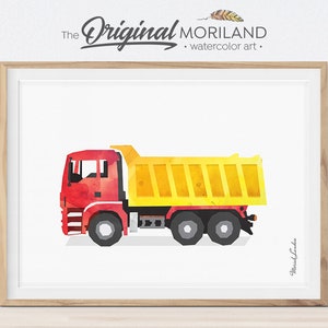 Dump Truck Print, Dump Truck Decor, Construction Print, Transportation Decor, Dump Truck Wall Art, Little Boy&#39;s Room, Toddler Boy Room Decor