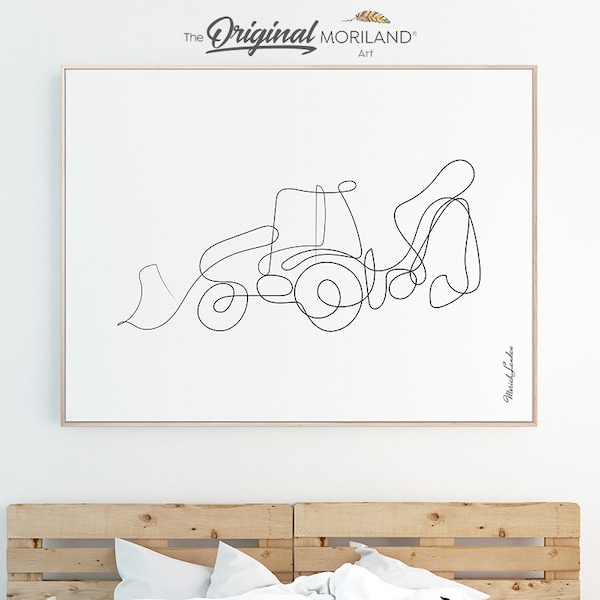 Bagger-Linie Art Print, Baustellendekor (Digitaler Download)