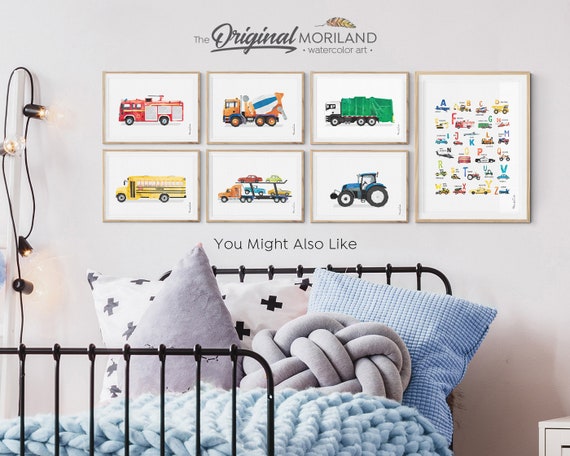 Geschenke Wand Bilderrahmen Bagger Baufahrzeug Jungs Junge Name 10x15 cm