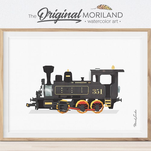 Steam Engine Print Wall Decor Train Tender Decor Etsy