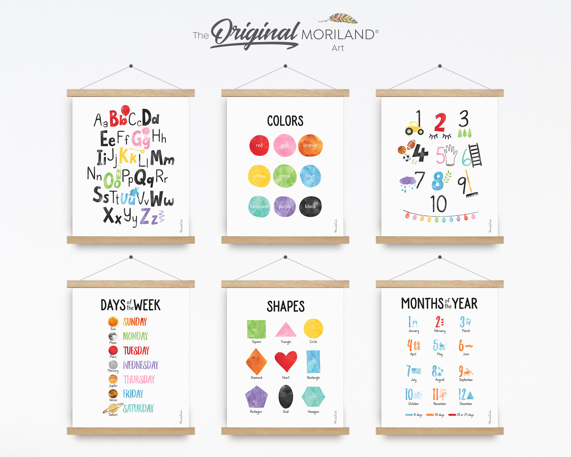 Educational Prints Set of 6 Printable Learning Posters Kids | Etsy