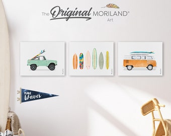 Surf Art Truck, Van & Surfboards - Canvas Prints - Set of 3 - LAND117 - MORILAND®