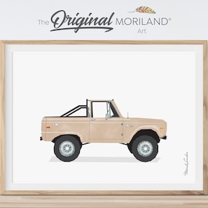 Beige Truck Print, Car Printable Poster, Pickup Truck Wall Art, Car Print, Nursery Prints, Girl Nursery Decor, Vehicle Print | MORILAND®