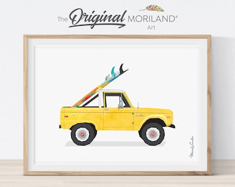 Car Print, Vintage Car Print, Printable Surfboard, Surf Art, Classic Car Wall Art, Boy Nursery Decor, Surf Nursery Decor, MORILAND®