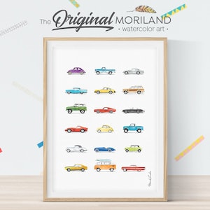 Cars Print, Transportation Wall Art, Printable Art, Vintage Car Print, Toddler Room Decor, Nursery Poster, Classroom Decor, Classic Car Gift