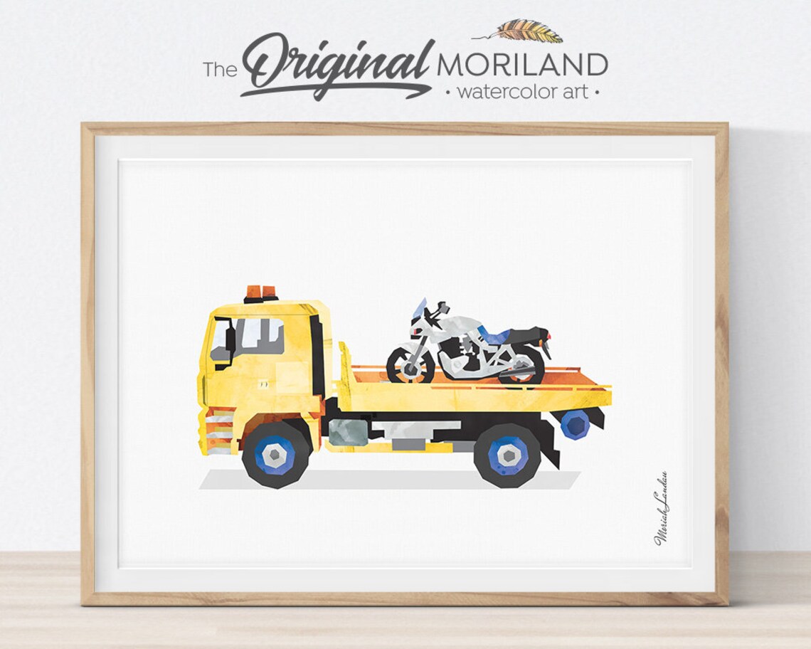 Tow Truck Print Tow Truck Printable Transportation Nursery - Etsy
