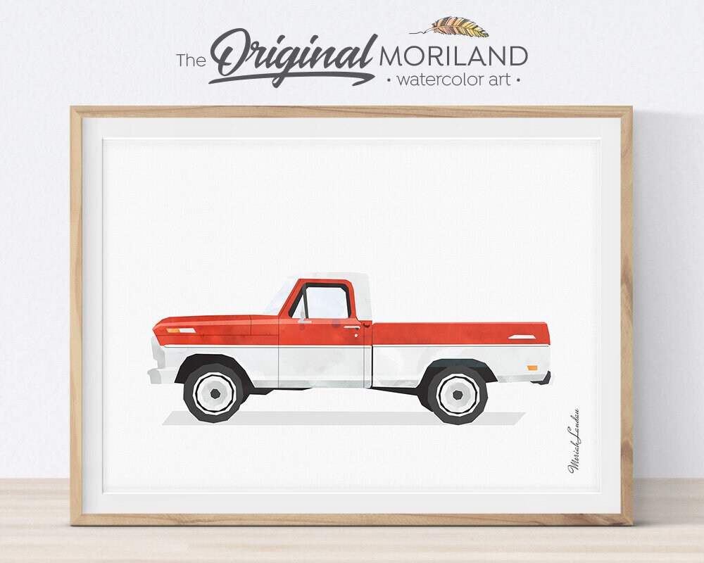 Truck Print Pickup Truck Wall Art Vintage Car Print Truck | Etsy Singapore
