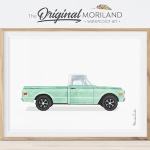 Pickup Truck Print, Pickup Truck Wall Art, Classic Car Print, Truck Art, Farmhouse Nursery Decor, Car Printable Poster, Transportation Decor