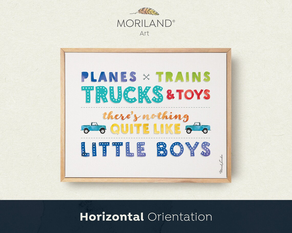 Planes Trains Trucks and Toys Print Transportation Art Etsy