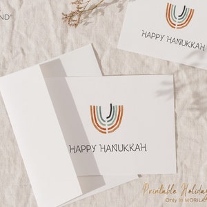 imprimable Happy Hanoukka avec oeuvre d'art Menorah | de MORILAND®