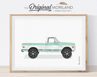 Vintage Truck Art Print, Nursery Wall Decor, Instant Download