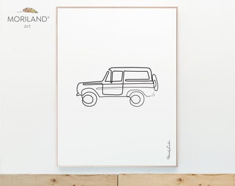 One Line Drawing Car Print - Vertical, Toddler Boy Room Art, Transportation Decor Printable, Minimalist Art, MORILAND®