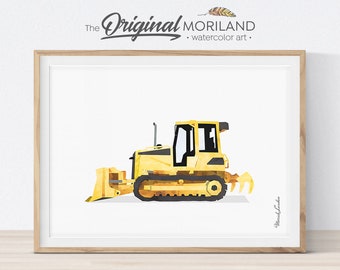 Bulldozer Print, Construction Wall Art, Transportation Decor, Construction Printable, Boy Print, Kid Wall Art, Truck Print, Boy Nursery Art