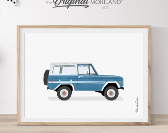 Vintage Blue SUV Print, Classic Car Nursery Decor (Digital Download)