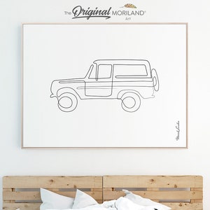 One Line Art Drawing Print, Classic SUV Print, Boy Bedroom Print, Transportation Decor, Truck Print, Printable, Boy Nursery Art, MORILAND®