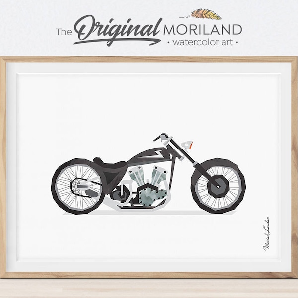 Motor print, motorfiets kunst aan de muur, transport kunst aan de muur, jongens kamer decor, motorfiets print, instant download, MORILAND® kunst aan de muur