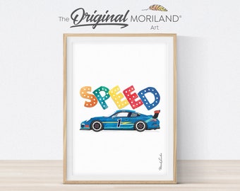 Lámina decorativa de coche de carreras SPEED, arte mural de transporte (descarga digital)
