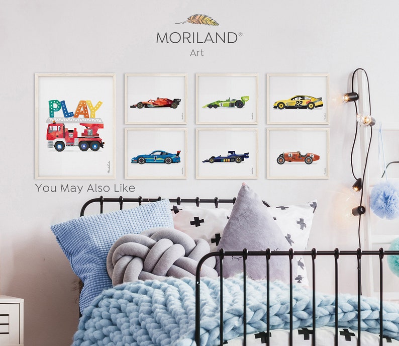 Racing Car Print Race Car Nursery Decor Toddler Wall Art Etsy