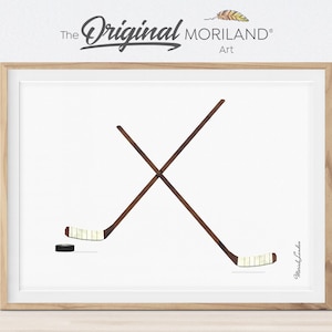 Hockeyschläger und Puck Print, Hockey Wandkunst, Hockey zum Ausdrucken, Sport Dekor, Hockey Geschenke, Kinder Schlafzimmer Kunst, Jungenzimmer Dekor, Hockeyparty