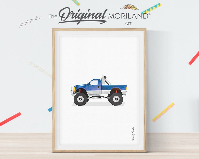 Car Print Transportation Wall Decor Boy Toddler Room Decor Watercolor Decor 4x4 Car Vertical Print Lifted Truck Wall Art Printable