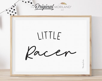 Little Racer Sign, Printable Wall Art, Little Racer Print, Nursery Wall Décor, Boys Room Décor, Playroom Sign, Race Car Quote Print