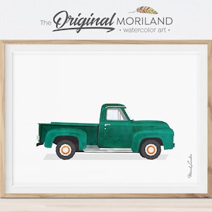 Old Truck Print, Pickup Truck Wall Art, Classic Car Print, Truck Art, Boy Nursery Decor, Car Printable Poster, Transportation Art, MORILAND®
