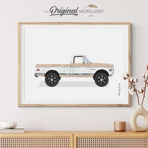 Beige Pickup Truck Print, Truck Wall Art, Classic Car Print, Farmhouse Printable, Kid Poster, Transportation Decor, Girl Nursery, MORILAND®