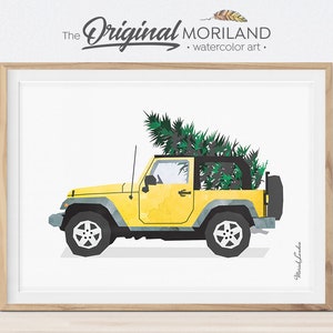 Christmas SUV Print, Christmas Tree Wall Art, Printable Christmas Card, Christmas Decorations, Holidays Gift, Xmas Decor