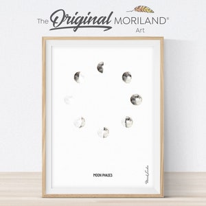 Mondphasen Druck, Weltraum Kunst, Drucke für Kinder, Mond Kunst, Mondphasen, Montessori Drucke, Lernposter, Hausschule Drucke