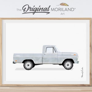 Primer Gray Truck Print, Pickup Truck Wall Art, Vintage Car Print, Truck Art, Boy Nursery Decor, Transportation Decor, MORILAND®