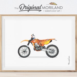 Watercolor Dirt Bike Print, Transportation Wall Art (Digital Download)
