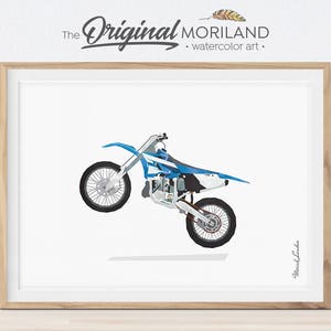 Dirt Bike Watercolor Print, Motocross Wall Art (Digital File)