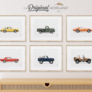 Classic and Muscle Cars - Printable Set of 6, Boy Nursery Décor, Labrador Retriever Print, Car Wall Art | MORILAND®