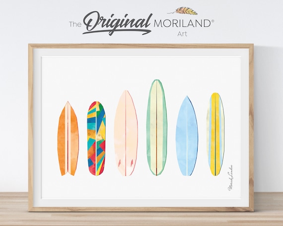 Surfboards Art Print Printable Surfboards Wall Art Nautical - Etsy