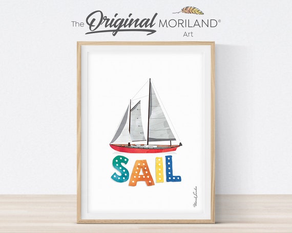 SAIL Print Sailing Ship Print Printable Playroom Decor | Etsy