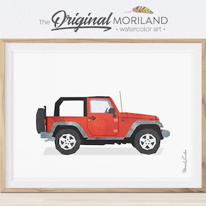 SUV Print, SUV Wall Art, Transportation Wall Art, Watercolor Art, Vehicle Wall Art, Toddler Room Decor, Printable Art, Classic Car, MORILAND