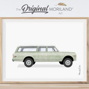 Sage Green Vintage Car Print, Printable, Car Print Boys Room, Truck Print, Classic Car Prints, Transportation Wall Art | MORILAND®