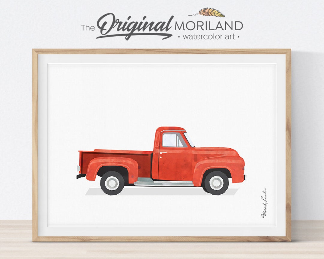 Old Truck Print, Pickup Truck Wall Art, Classic Car Print, Truck Art, Boy Nursery Decor, Car