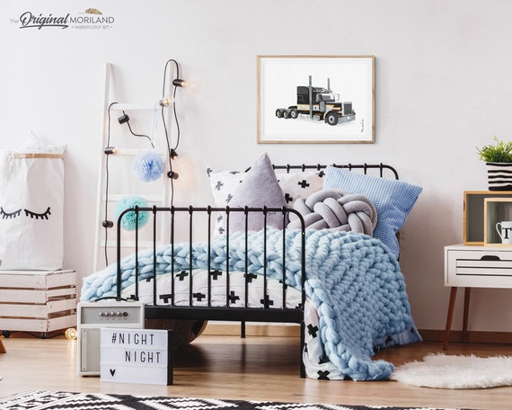 Semi Truck Print Transportation Wall Art Truck Printable Vehicle Print Boys Room Prints Semi Truck Birthday Truck Print Kid Poster