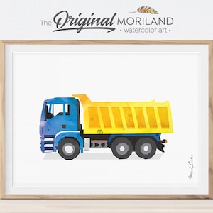 Dump Truck Print, Construction Printable, Dump Truck Party, Boy Nursery Decor, Truck Print, Transportation Wall Art, Boy Print