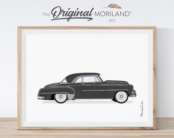 Voiture classique noire à imprimer, décoration de chambre d'enfant transport (téléchargement numérique)