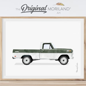 Dark Green Vintage Truck Print, Printable Truck Wall Art, Boy Nursery Decor, Car Prints for Boys Room, Boy Nursery Decor, MORILAND®