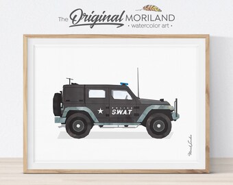 SWAT-voertuigprint, politievrachtwagen muurkunst (digitale download)
