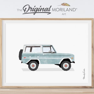 Pale Blue SUV Print, SUV Wall Art, Transportation Wall Art, Classic Car, Girl Room Poster, Watercolor Decor, Printable, Car Print, MORILAND®