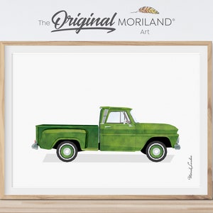 Green Old Truck Print, Pickup Truck Wall Art, Car Print, Truck Art, Boy Nursery Decor, Car Printable Poster, Transportation Art | MORILAND®