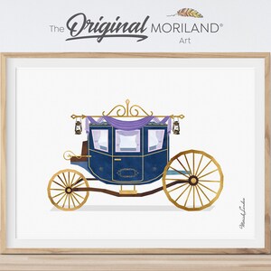 Princess Carriage Print, Girls Wall Art, Printable Girls Room Art, Vintage Vehicle, Fairytale Decor, Girl Nursery Decor, Girls Room Decor