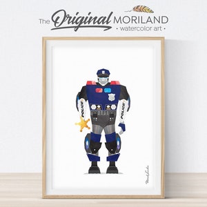 Polizei Roboter Art Print, Junge Zimmer Dekor (Digitaler Download)