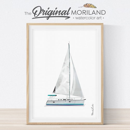 Sailboat Print Nursery Wall Art Nautical Art Print Boat - Etsy